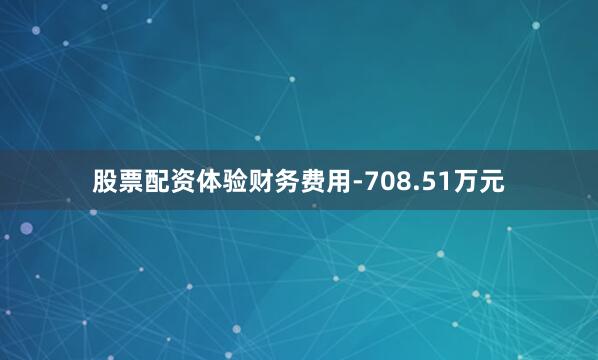 股票配资体验财务费用-708.51万元